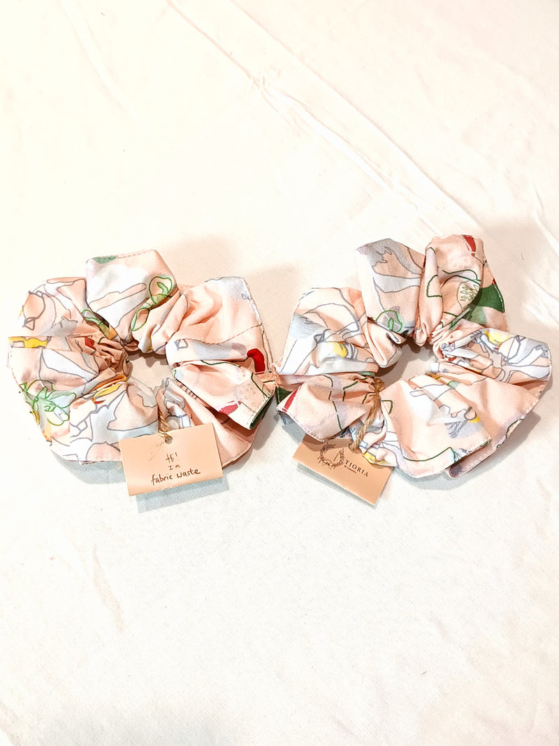 Premium Scrunchie / Ikat Rambut / Karet Rambut Tioria - Print