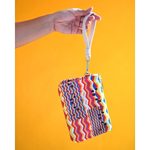 Wristlet Pouch 3-in-1 - Red Yellow Zig Zag Colorway