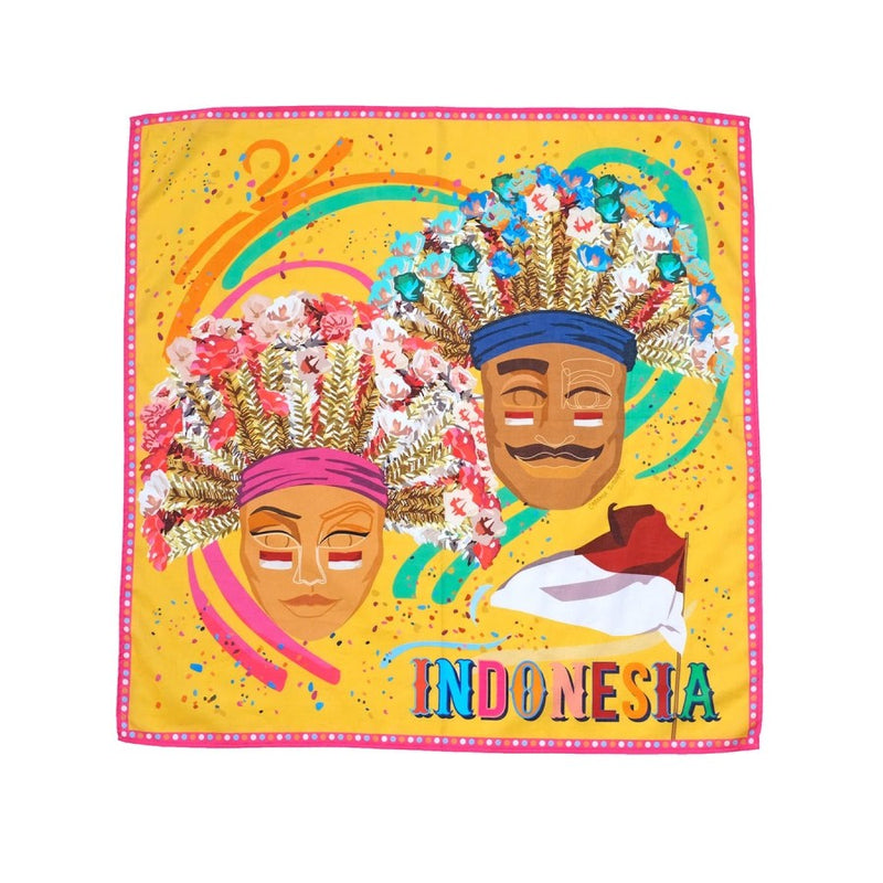 Bandana Ondel-Ondel Square Colorway Indonesian Motif