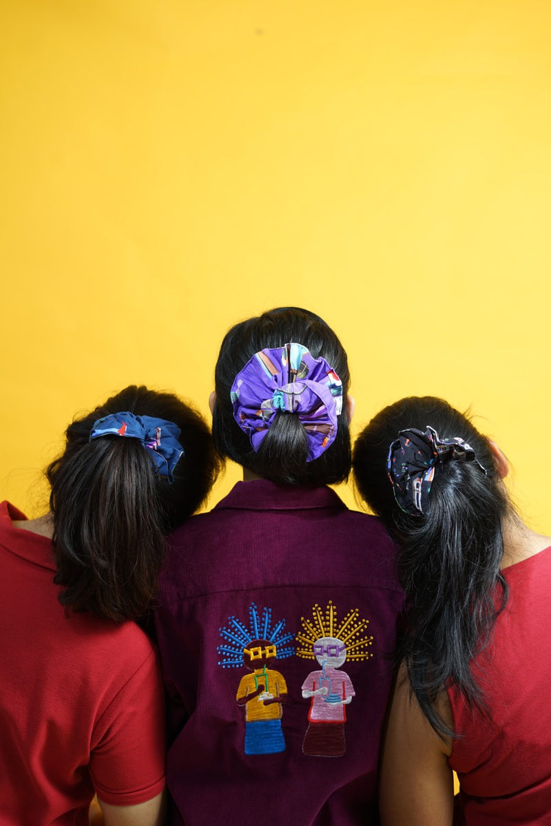Premium Scrunchie / Ikat Rambut / Karet Rambut Tioria - Print