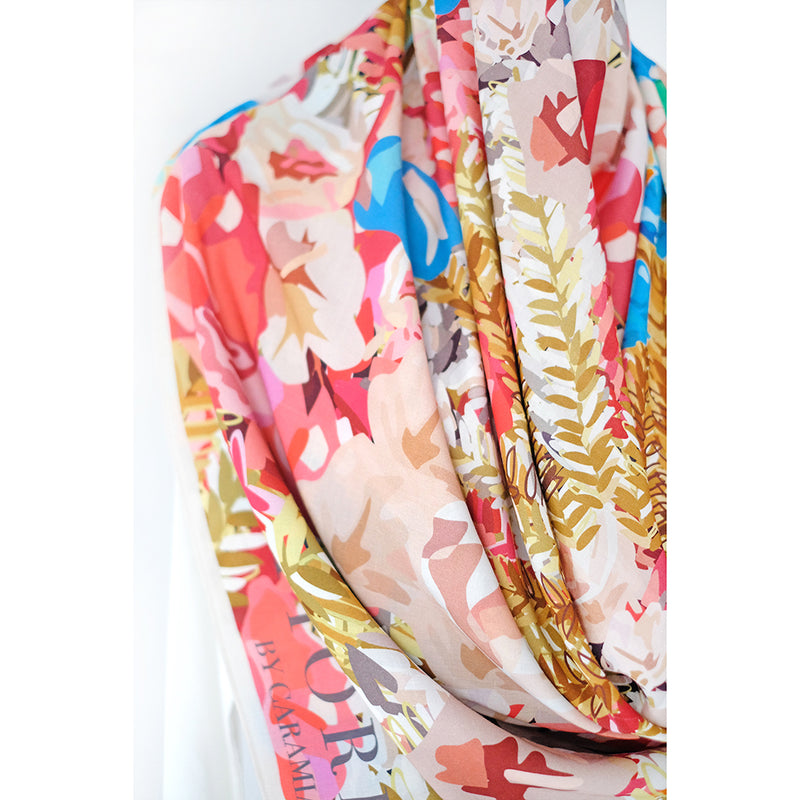 Large Square Floral Ondel-Ondel Indonesian Motif