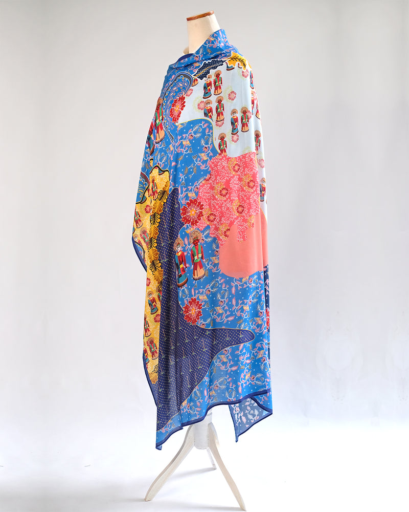 Large Square Batik Ondel-ondel Modern Indonesian Motif