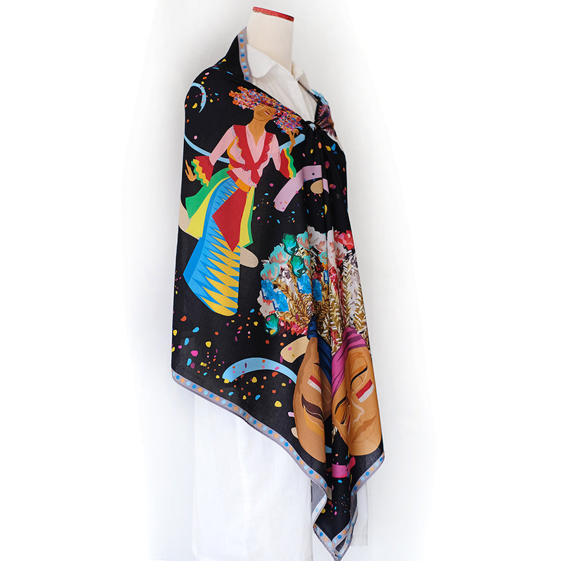 Long Scarf Ondel-Ondel Indonesian Motif