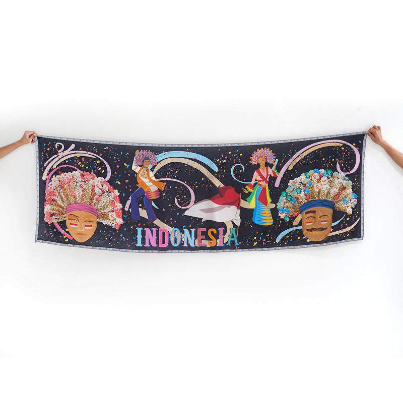 Long Scarf Ondel-Ondel Indonesian Motif