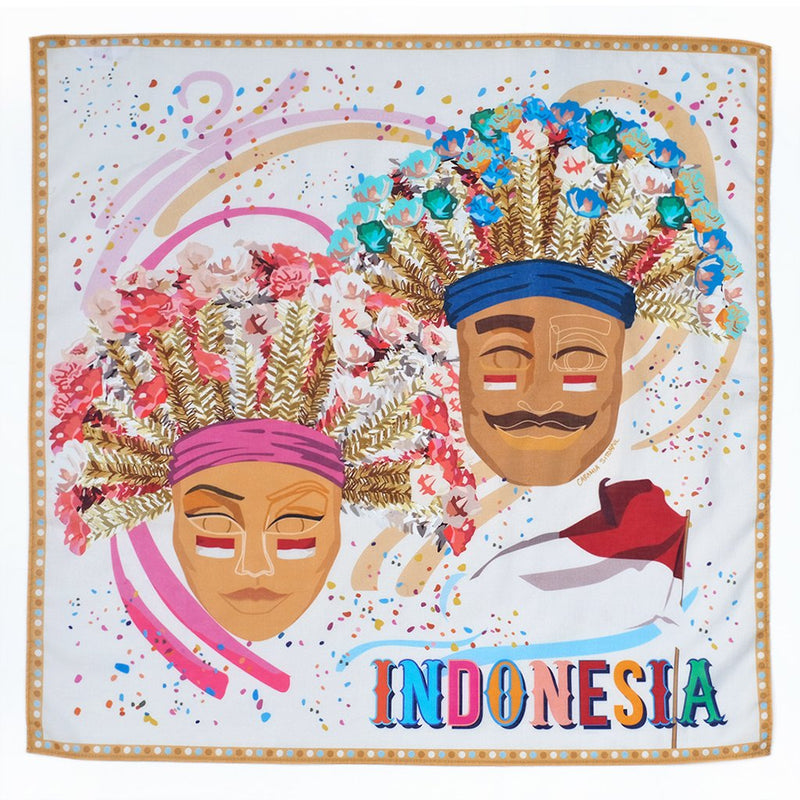 Bandana Ondel-Ondel Square Colorway Indonesian Motif