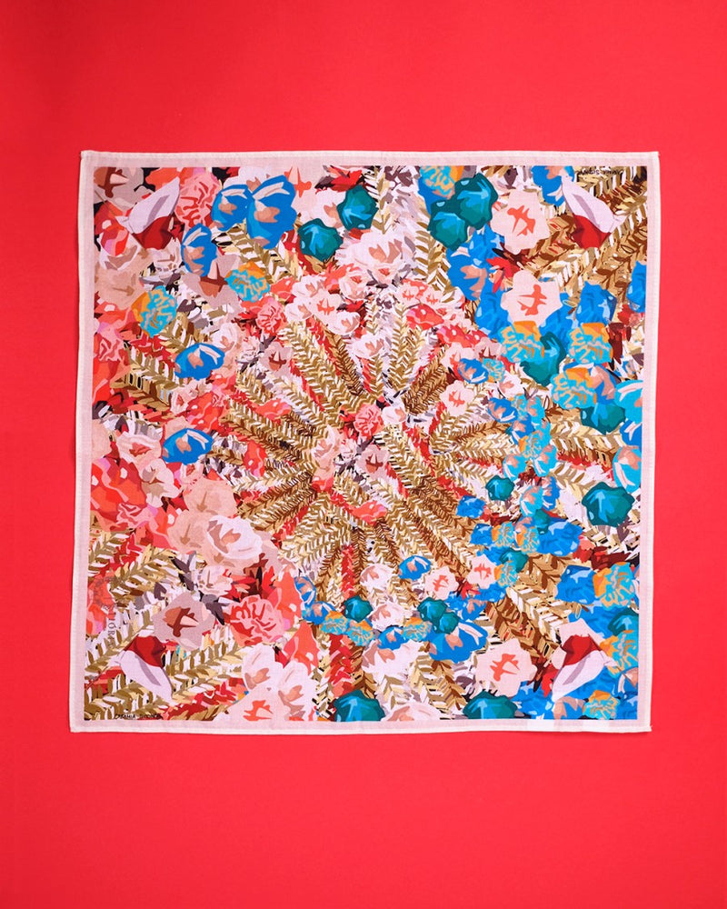 Handkerchief Floral Ondel-ondel White Indonesian Motif